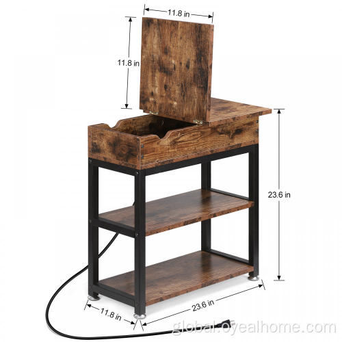 Sofa Side Table for Small Spaces End Table with Charging Station Supplier